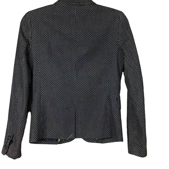 J CREW Classic Schoolboy Blazer Jacket Fitted Tailored Indigo Blue Dot Cream 0 - Picture 5 of 13